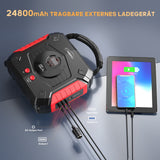 2022 New! Jump Starter 4 in 1 Pump Air Compressor 2500A 24800mAh PowerBank 12V Digital Tire Inflator 150PSI Battery Booster starting