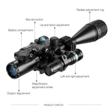 High Quality Multifunctional 6-24x50 AOEG Rangefinder Sight Rifle Scope With Holographic 4 Reticle Sight Red Dot Green Dot Laser Combo Riflescope