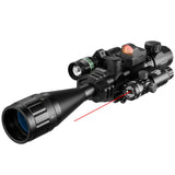 High Quality Multifunctional 6-24x50 AOEG Rangefinder Sight Rifle Scope With Holographic 4 Reticle Sight Red Dot Green Dot Laser Combo Riflescope