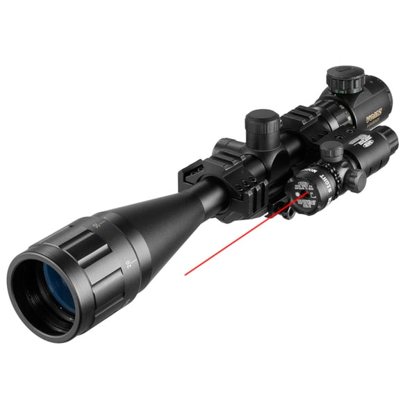 High Quality Multifunctional 6-24x50 AOEG Rangefinder Sight Rifle Scope With Holographic 4 Reticle Sight Red Dot Green Dot Laser Combo Riflescope