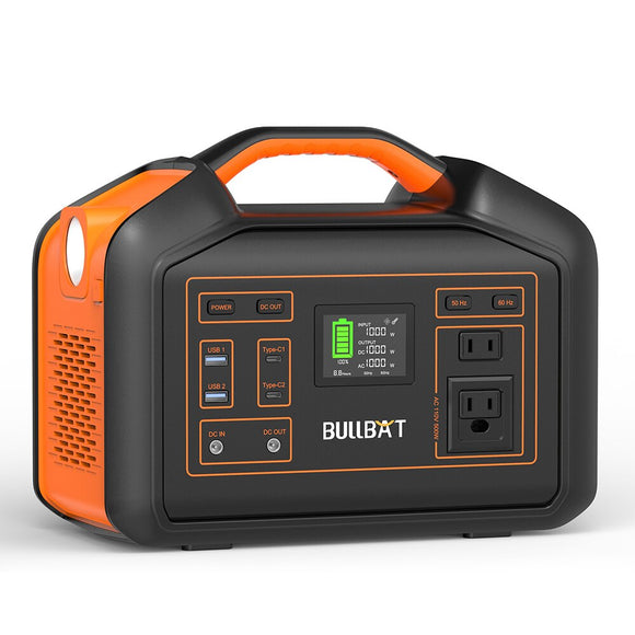 US Stock BULLBAT 500W Portable Power Station 505Wh Solar Power Generator Lithium Battery Powered Outlet 110V AC 60W PD QC3.0