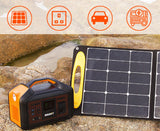 US Stock BULLBAT 500W Portable Power Station 505Wh Solar Power Generator Lithium Battery Powered Outlet 110V AC 60W PD QC3.0