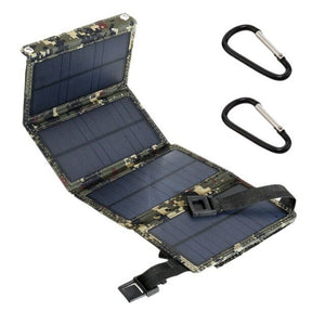 5V 80W Camo Foldable USB Solar Panel Outdoor Folding Waterproof Solar Panels Charger Mobile Power Bank Camping Hiking Phone Charger