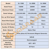 Wind Power Generator 24V MPPT Hybrid Controller Off Inverter 1500W~3000W Vertical Wind Turbine Alternative Free Energy