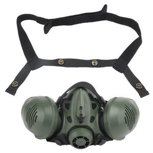 Tactical Respirator Mask Half Face Protective Gas Mask Adjustable Strap for Military Paintball Airsoft Hunting CS Shooting Mask