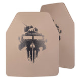 New! Cool Skull Design 2Pcs Universal NIJ III Tactical Plates Shooting Protector -  Spray Coating Version