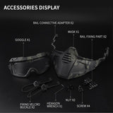 Tactical Goggle Mask With Detachable Skiing Mask For Shooting CS Snowmobile Cycling Motorcycle