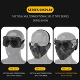 Tactical Goggle Mask With Detachable Skiing Mask For Shooting CS Snowmobile Cycling Motorcycle