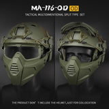 Tactical Goggle Mask With Detachable Skiing Mask For Shooting CS Snowmobile Cycling Motorcycle