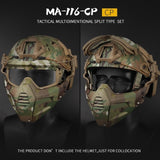 Tactical Goggle Mask With Detachable Skiing Mask For Shooting CS Snowmobile Cycling Motorcycle