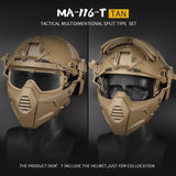 Tactical Goggle Mask With Detachable Skiing Mask For Shooting CS Snowmobile Cycling Motorcycle