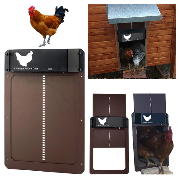 Upgraded Automatic Chicken Coop Door Opener Light Sensor Automatic Chicken House Door Pet Door House Farm Breeding Chicken Coop Door