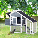 High Quality 67x26x47 Inch Pet Rabbit Hutch Chicken Coop Wooden House for Small Animals with Pull-Out Tray & Egg Case[US-Stock]