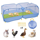 Foldable Double Room Cage Fence Tent Portable Breathable for Chick Rabbit Small Pet Outdoor