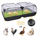 Foldable Double Room Cage Fence Tent Portable Breathable for Chick Rabbit Small Pet Outdoor