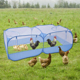 Foldable Double Room Cage Fence Tent Portable Breathable for Chick Rabbit Small Pet Outdoor