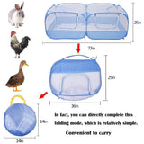 Foldable Double Room Cage Fence Tent Portable Breathable for Chick Rabbit Small Pet Outdoor