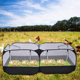 Foldable Double Room Cage Fence Tent Portable Breathable for Chick Rabbit Small Pet Outdoor