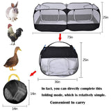 Foldable Double Room Cage Fence Tent Portable Breathable for Chick Rabbit Small Pet Outdoor