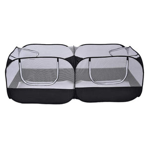 Foldable Double Room Cage Fence Tent Portable Breathable for Chick Rabbit Small Pet Outdoor