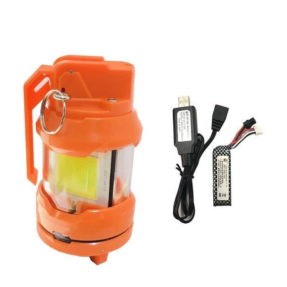 Orange Tactical Flash Bang Compatible with 11.1v Battery LED Stun Grenade for CS Training Outdoor Peronal Defense