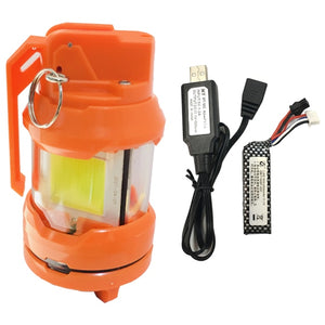 Orange Tactical Flash Bang Compatible with 11.1v Battery LED Stun Grenade for CS Training Outdoor Peronal Defense