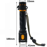 Tactical LED Flashlight Powerbank Rechargeable Waterproof 18650 Battery Self Defense Bike Lantern