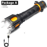 Tactical LED Flashlight Powerbank Rechargeable Waterproof 18650 Battery Self Defense Bike Lantern