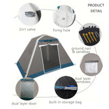 2022 New! Innovative Inflatable Tent 2-3 Persons Camping Tents Pop-up Backpacking Outdoor Mosquito Net Wigwam Protection Tent Sun Shade Awning