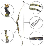 Camo Hunting 64 Inches Traditional ILF Recurve Bow For Archery Outdoor Sport Hunting Practice Whole Kits