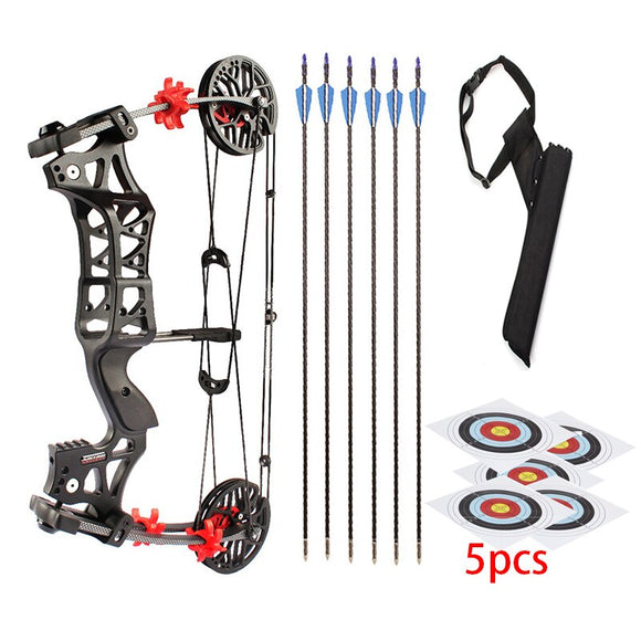 2022 New Compact Design! 1 Set Hunting Compound Bow And Arrow Falcon Steel Ball Bow And Arrow Dual Purpose Composite Pulley Bow And Arrow