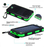 Solar 80000mAh Power Bank Dual USB powerbank Waterproof Battery External Portable Charging with LED Light 2USB powerbank