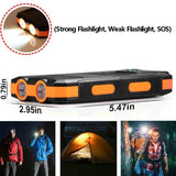 Solar 80000mAh Power Bank Dual USB powerbank Waterproof Battery External Portable Charging with LED Light 2USB powerbank