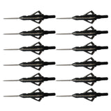 12PCs Hunting Stinger Broadheads 4 Blade 100Grains 2 Sawtooth Blade for Crossbow Hunting