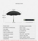 21/26 inch 2 in 1 metal multifunctional self-defense trekking pole protective umbrella outdoor hiking camping tool long handle umbrella