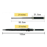 21/26 inch 2 in 1 metal multifunctional self-defense trekking pole protective umbrella outdoor hiking camping tool long handle umbrella