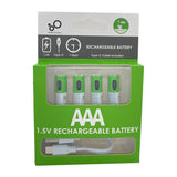 High Capacity AA + AAA USB Rechargeable battery Kits 1.5V AA 2600mWh/AAA 750mWh li-ion batteries for toys watch MP3 player thermometer+TYPE-C Cable