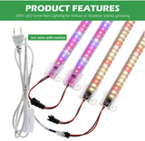 LED Grow Light 220V 75 LEDs 50cm LED Grow Tube 2-12pcs with EU Plug Sunlike Full Spectrum For indoor Flower Rack Plants Growing.