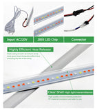 LED Grow Light 220V 75 LEDs 50cm LED Grow Tube 2-12pcs with EU Plug Sunlike Full Spectrum For indoor Flower Rack Plants Growing.