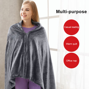 Extra Large High Quality USB Electric Heating Blanket Warm Shawl Coral Fleece Plush 3-speed Adjust Temperature 150x80cm Zipper Washable