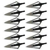 12PCs Hunting Stinger Broadheads 4 Blade 100Grains 2 Sawtooth Blade for Crossbow Hunting