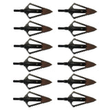 12PCs Hunting Stinger Broadheads 4 Blade 100Grains 2 Sawtooth Blade for Crossbow Hunting