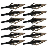 12PCs Hunting Stinger Broadheads 4 Blade 100Grains 2 Sawtooth Blade for Crossbow Hunting